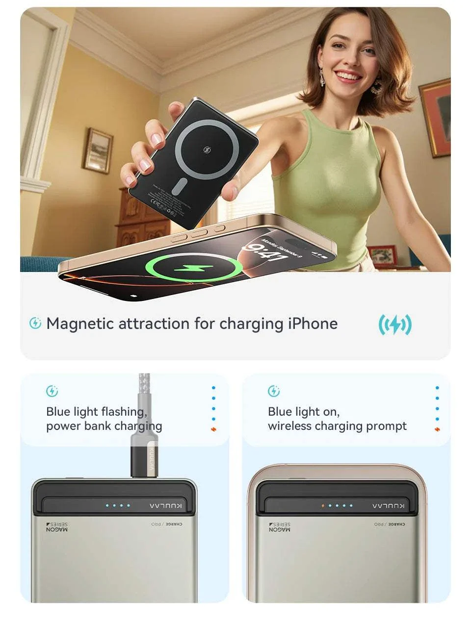 MagStream 10000mAh Magnetic Wireless Fast Charge Power Bank