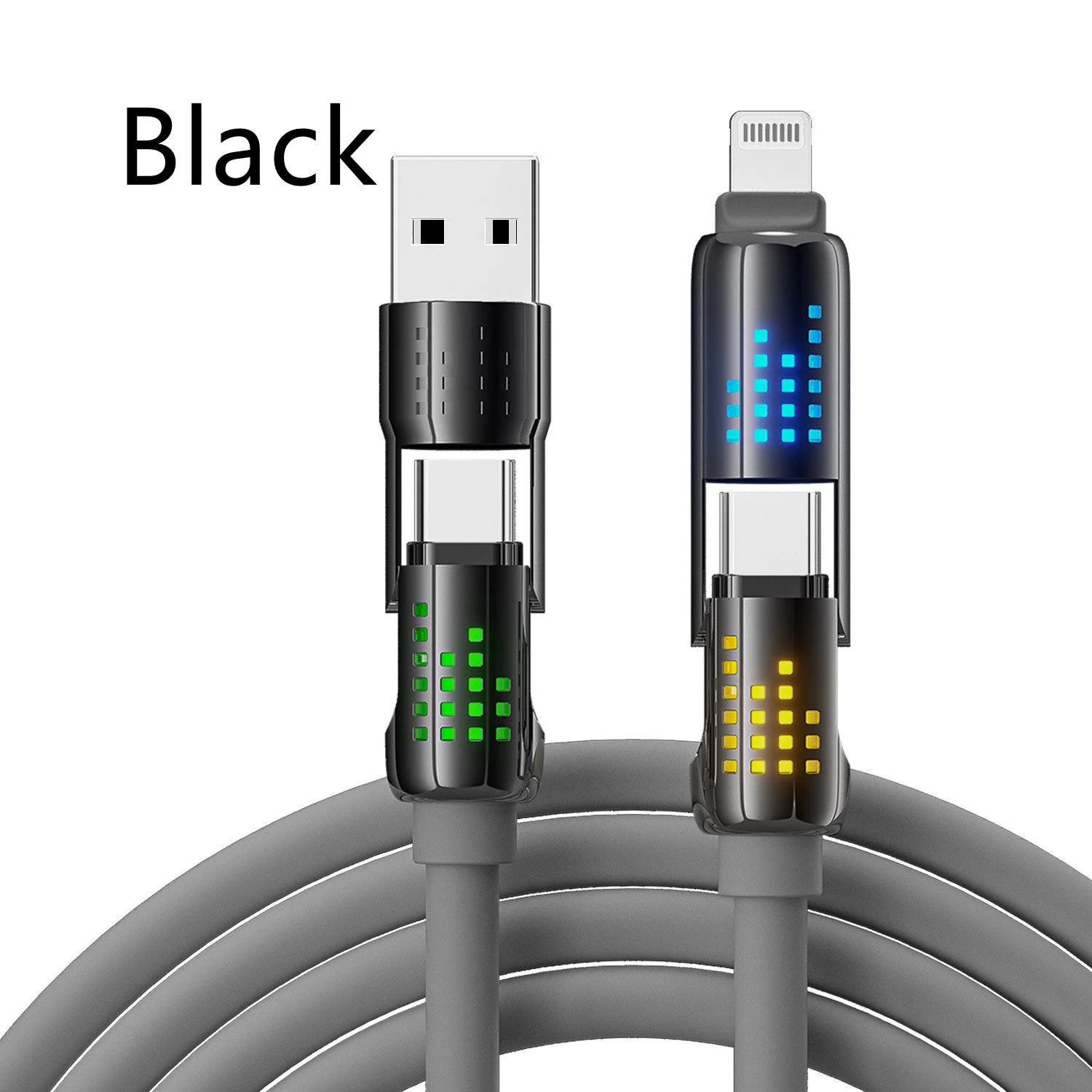 12m Lengthened Super Soft Liquid Four-in-one For Android Fast Charge Data Cable