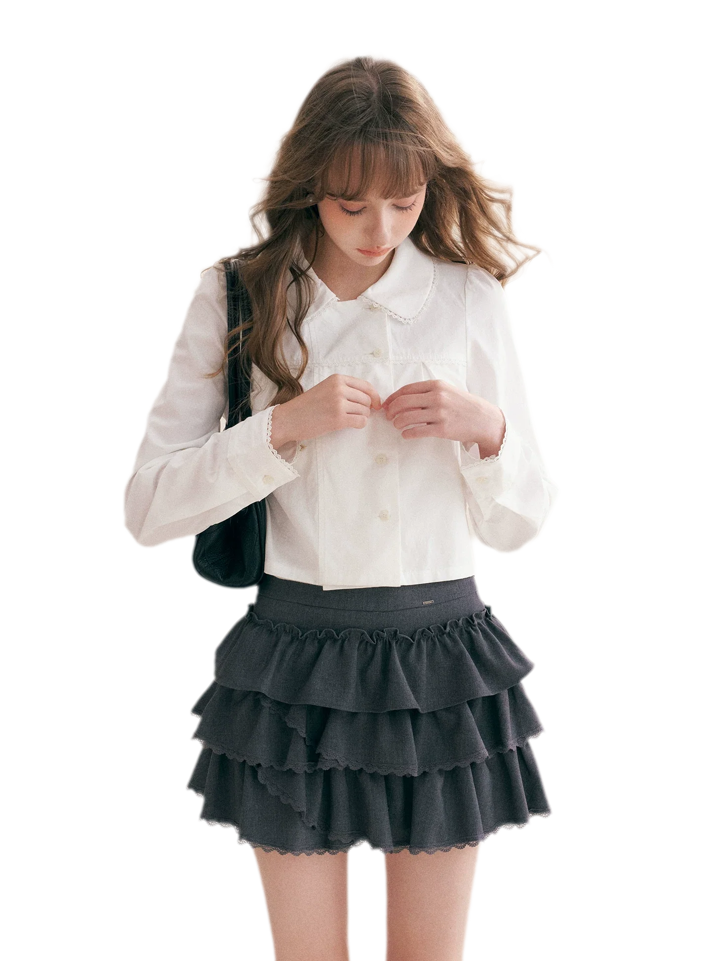 Layered Ruffle A-Line Skirt