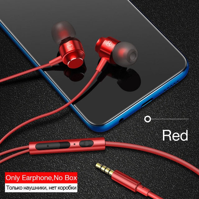 In ear Earphone Wired Super Bass Sound Earbud Headphone with Microphone