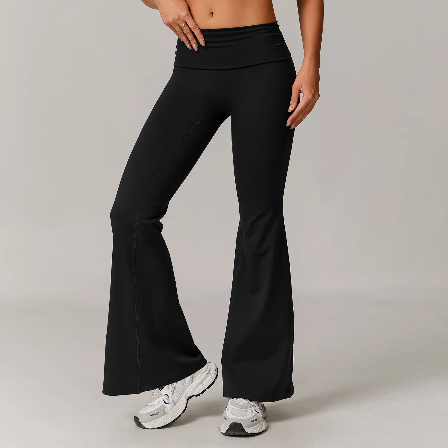 Recycled Folded Waist Yoga Flared Pants