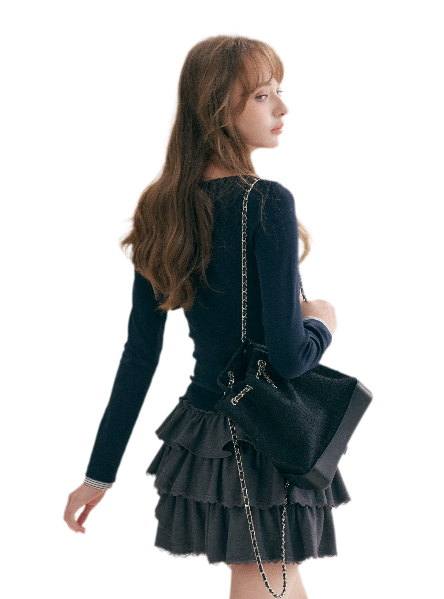 Layered Ruffle A-Line Skirt