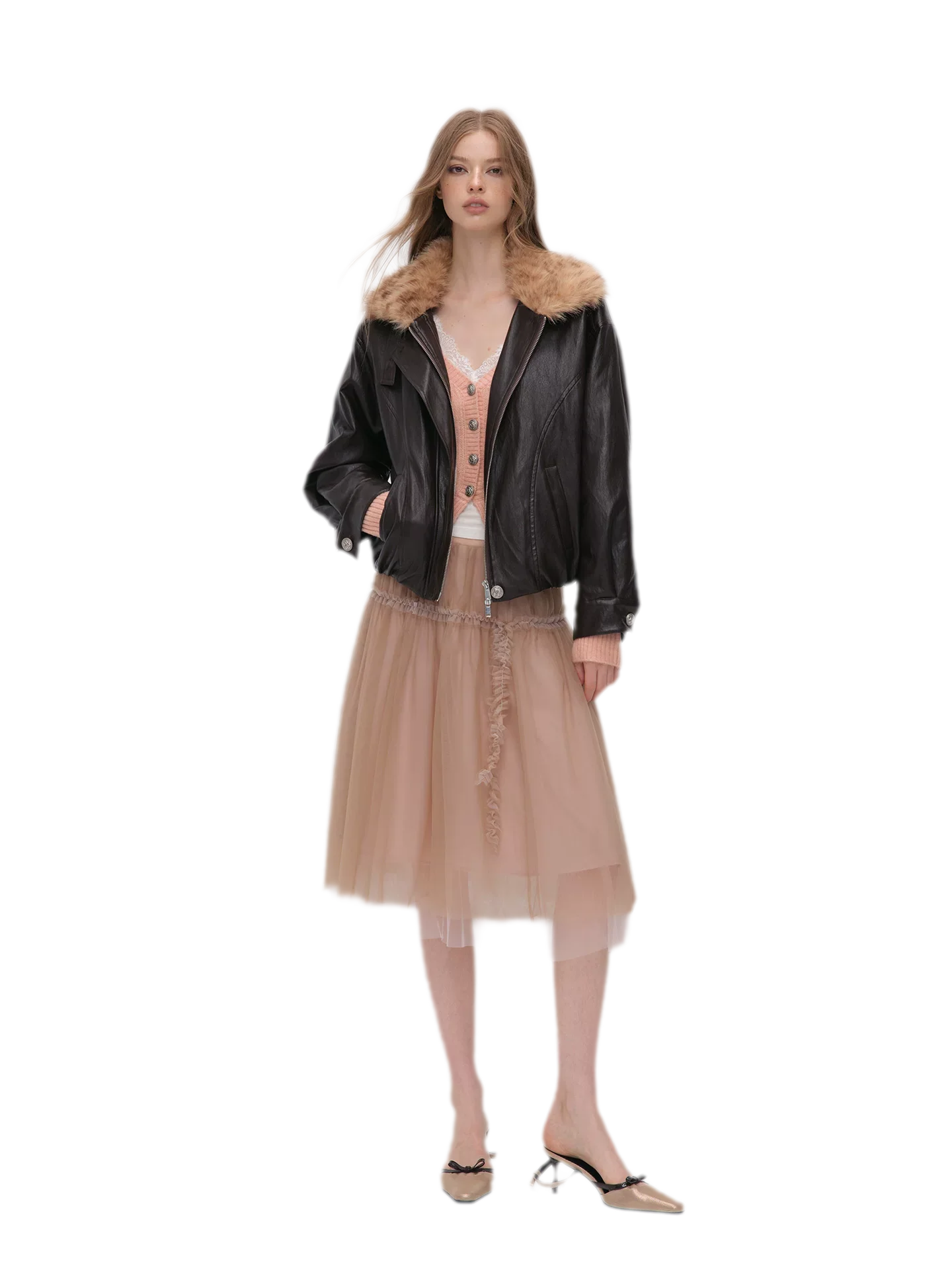Metallic Leopard Collar Jacket