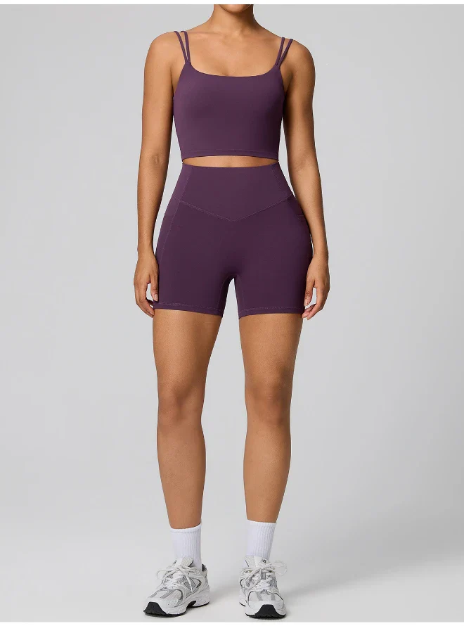 Women's High Waist Shaping Yoga Shorts with Pocket