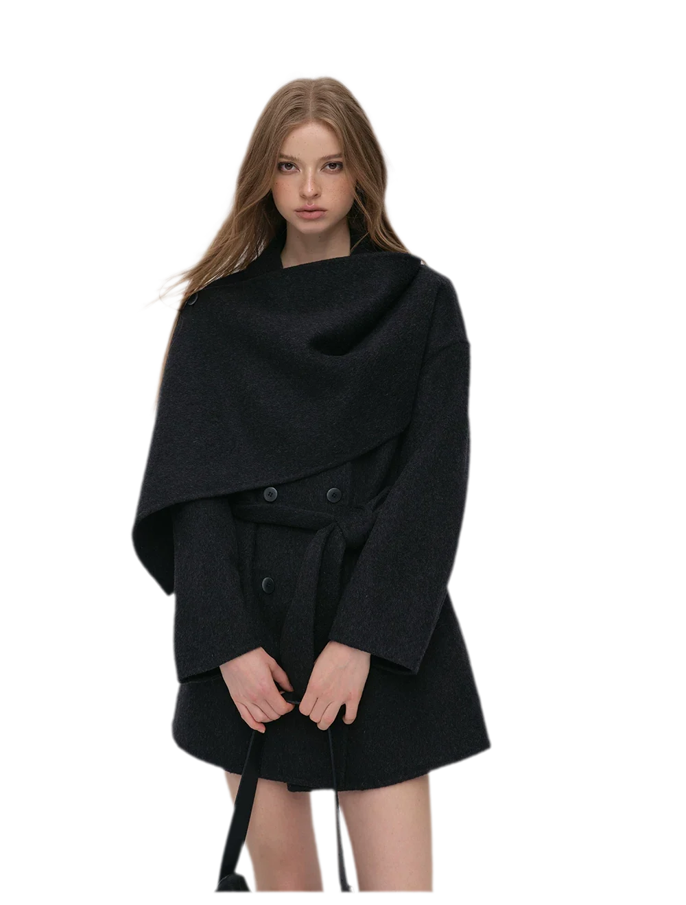 Double-Faced Wool Cape Coat