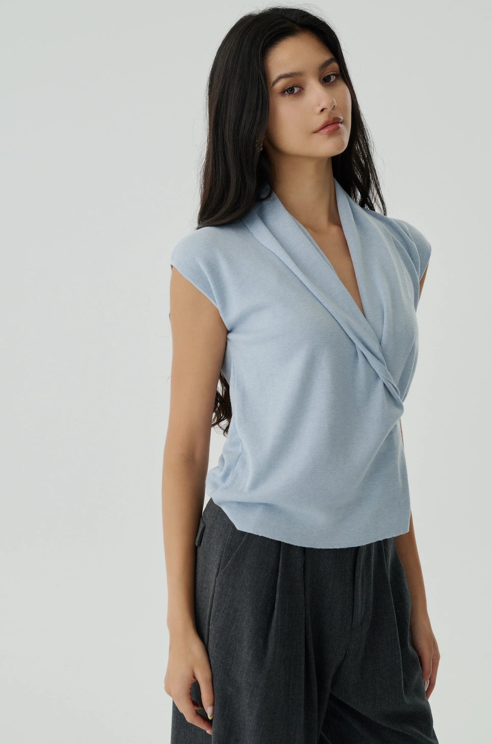 Keep in line cooling knit top in blue