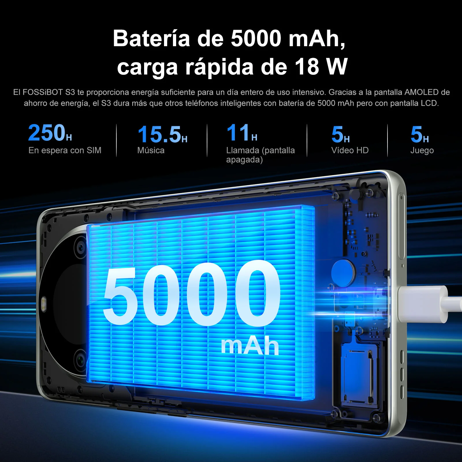 Teléfono inteligente Fossibot S3 Pro