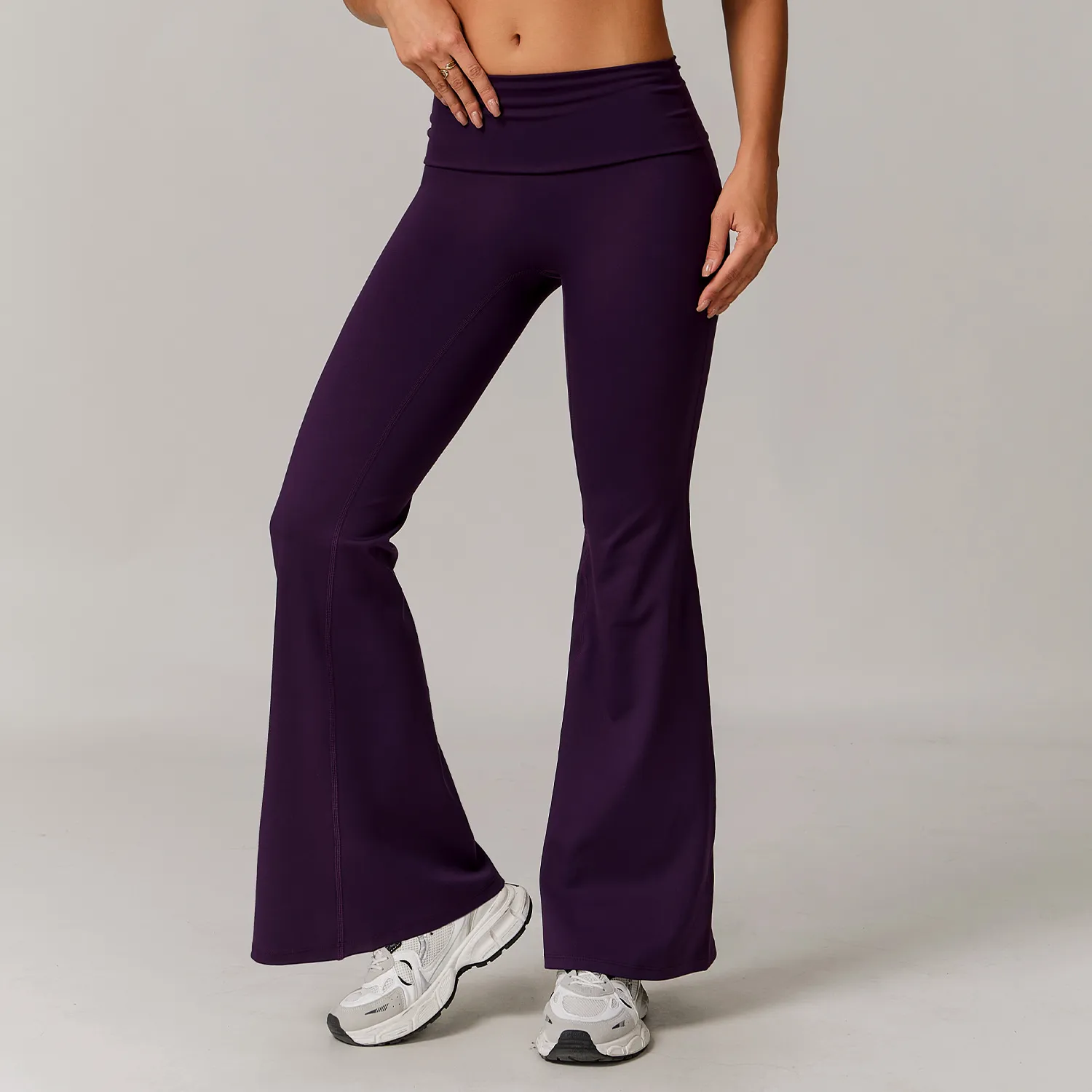 Recycled Folded Waist Yoga Flared Pants