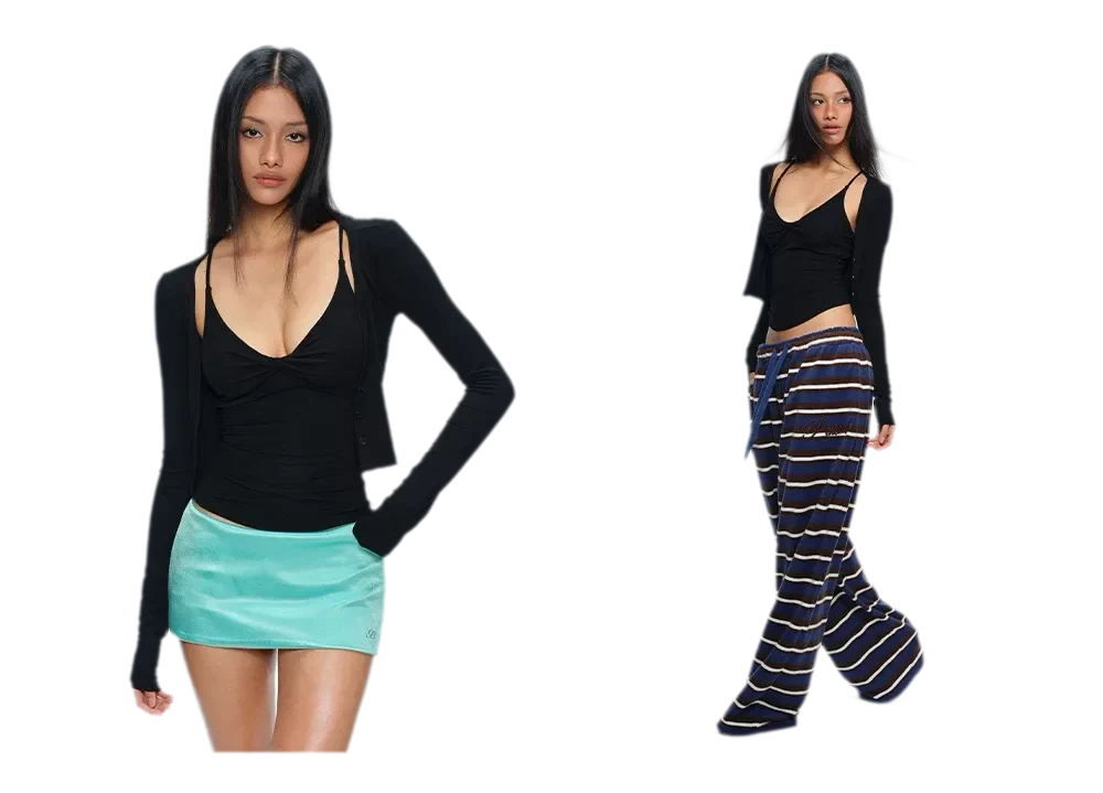 Twisted Bust Camisole Cardigan Set