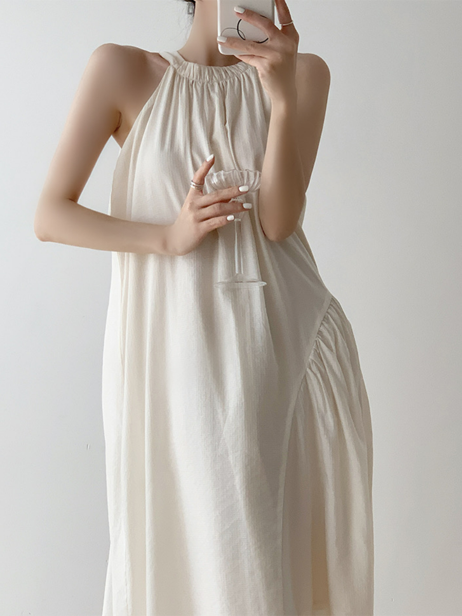 Xandya Halter Neck Ruffle Dress
