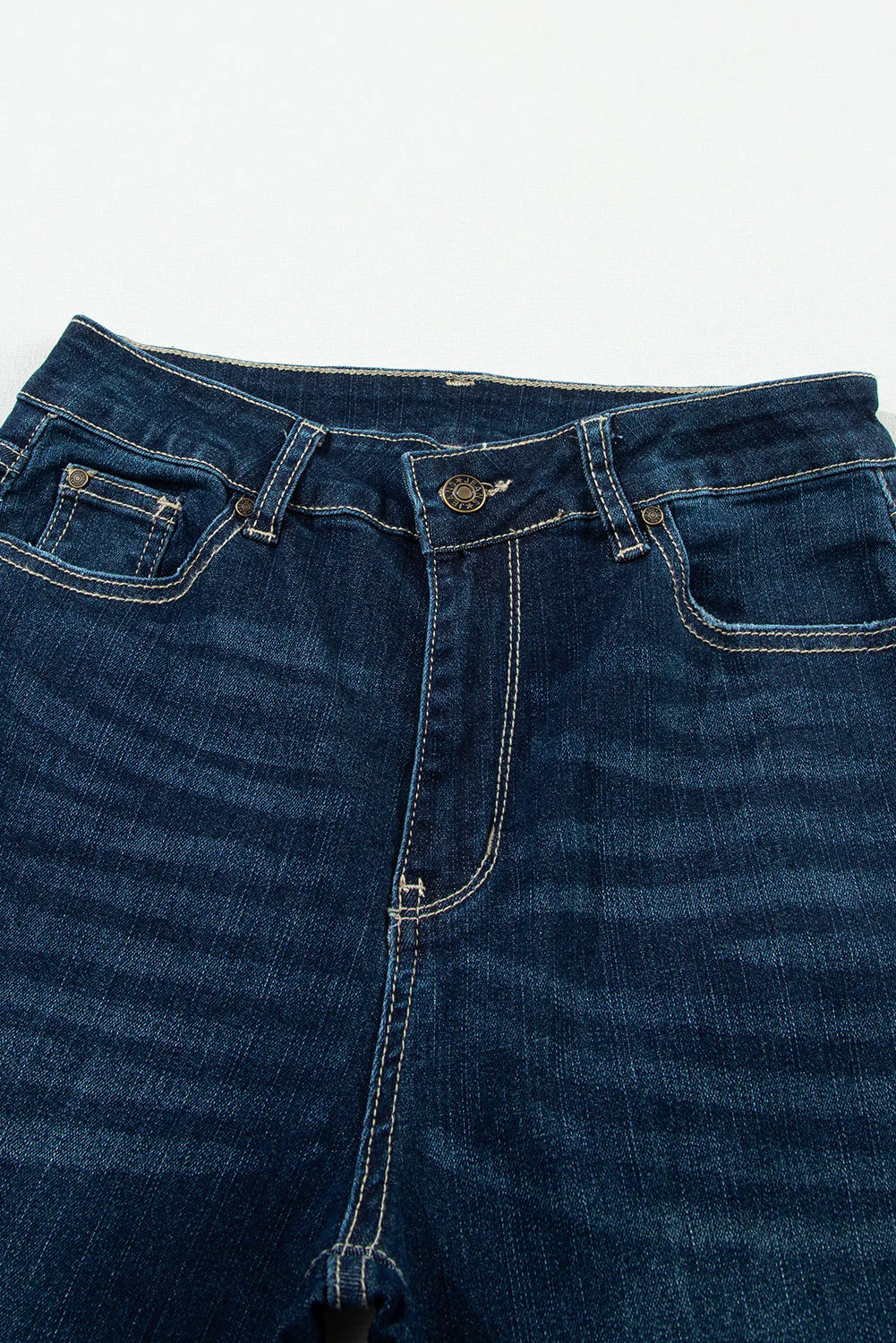 High Rise Ripped Bell Bottom Jeans