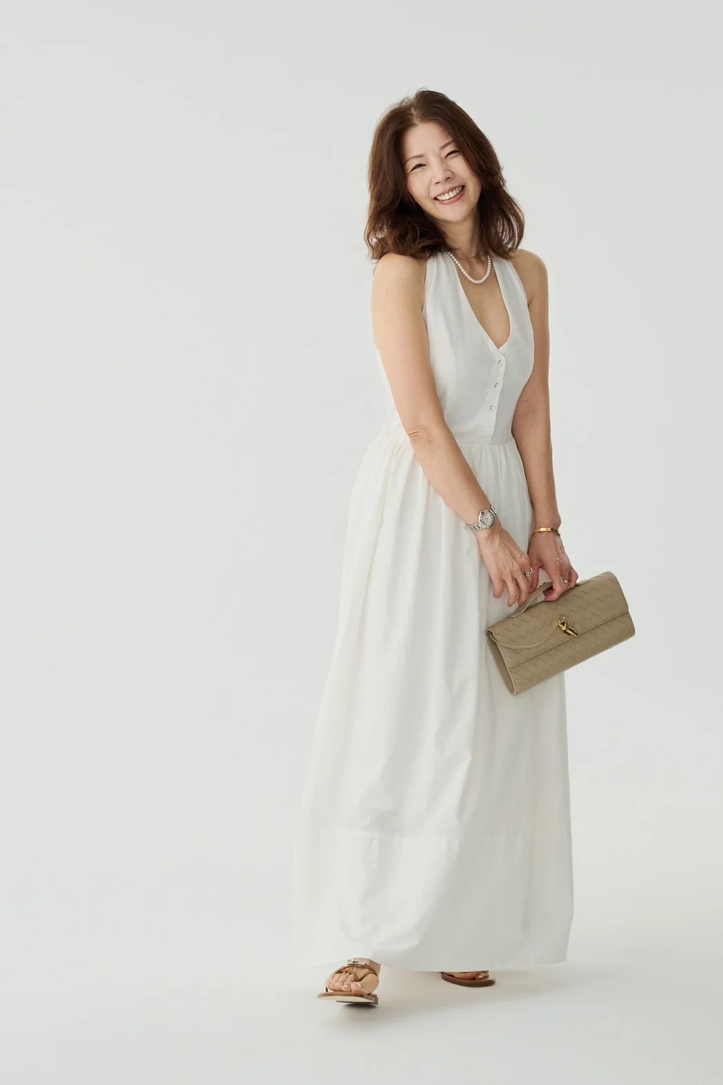 Rythm of love halter maxi dress in white