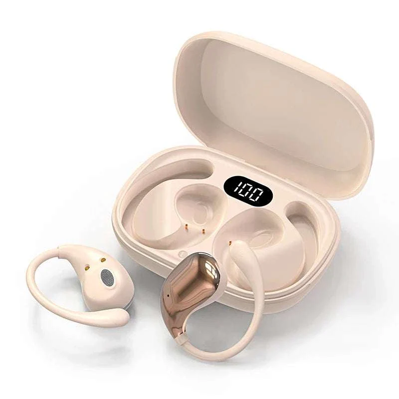 Bluetooth 5.4 Ear Hook Wireless Earbuds with LED Display