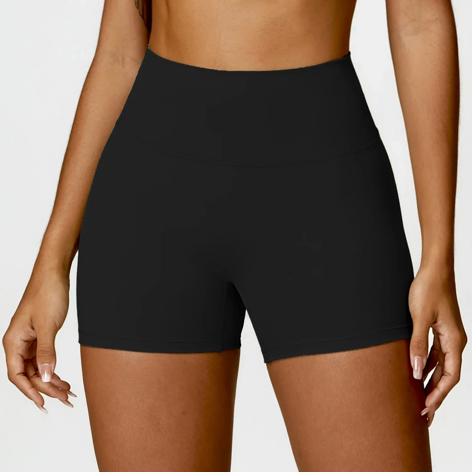 Luxurious Breathable High Waist Contour Yoga Shorts Nylon