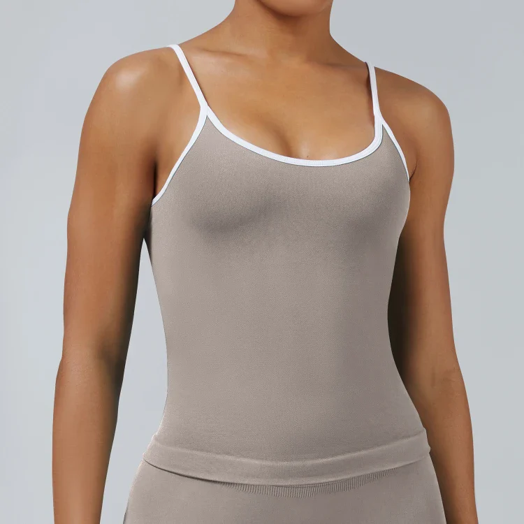 Seamless Tight Color Block Sports Tank Top