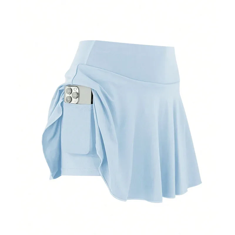 Summer Women Sprints Tennis Skirts Quick Drying Running Workout Fitness Short Skirt High Waisted Athletic Golf Mini Skirt 2 In 1
