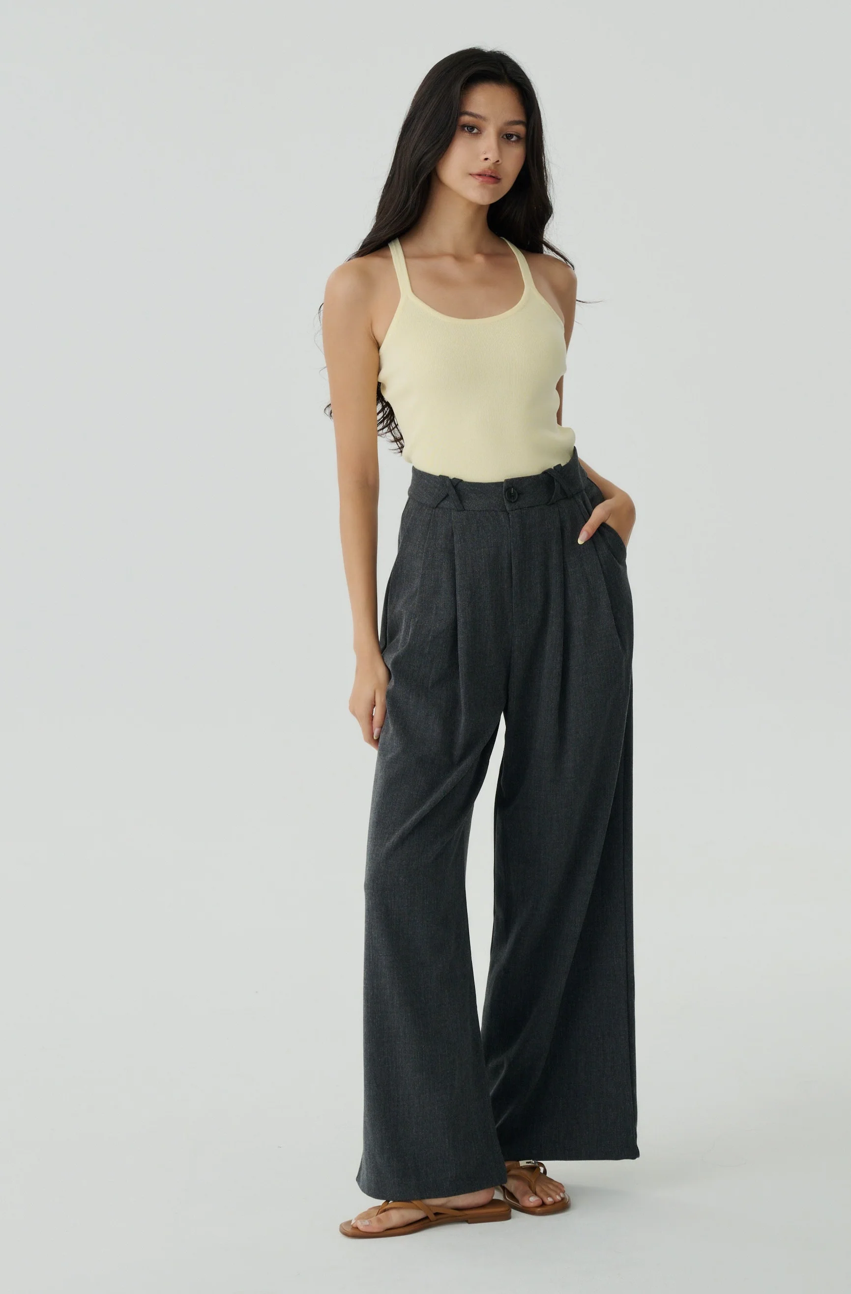 Quiet luxury knit top in yellow