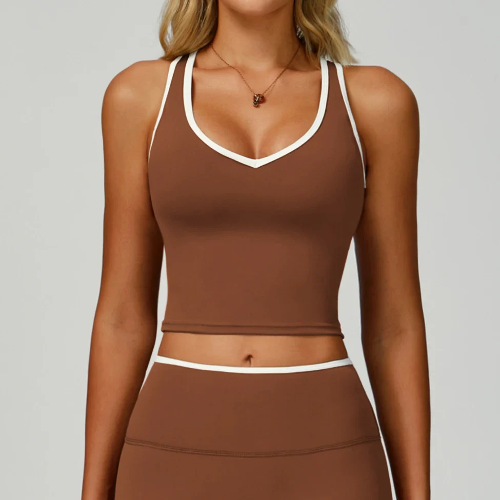 Women's Color Block Racerback Yoga Tank Top