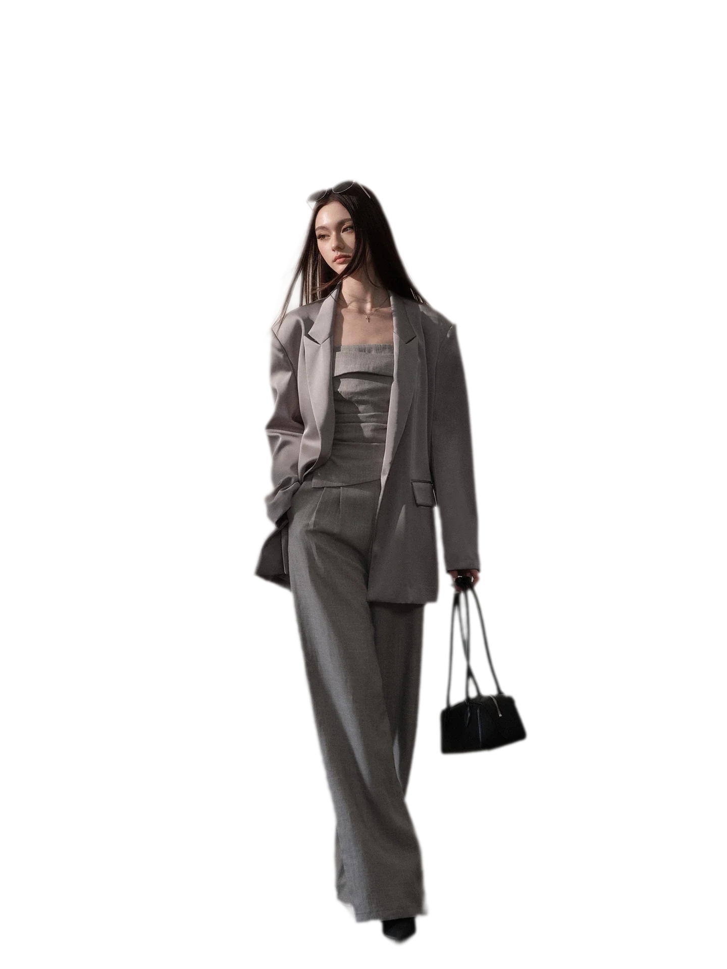 Satin Sash Relaxed Blazer