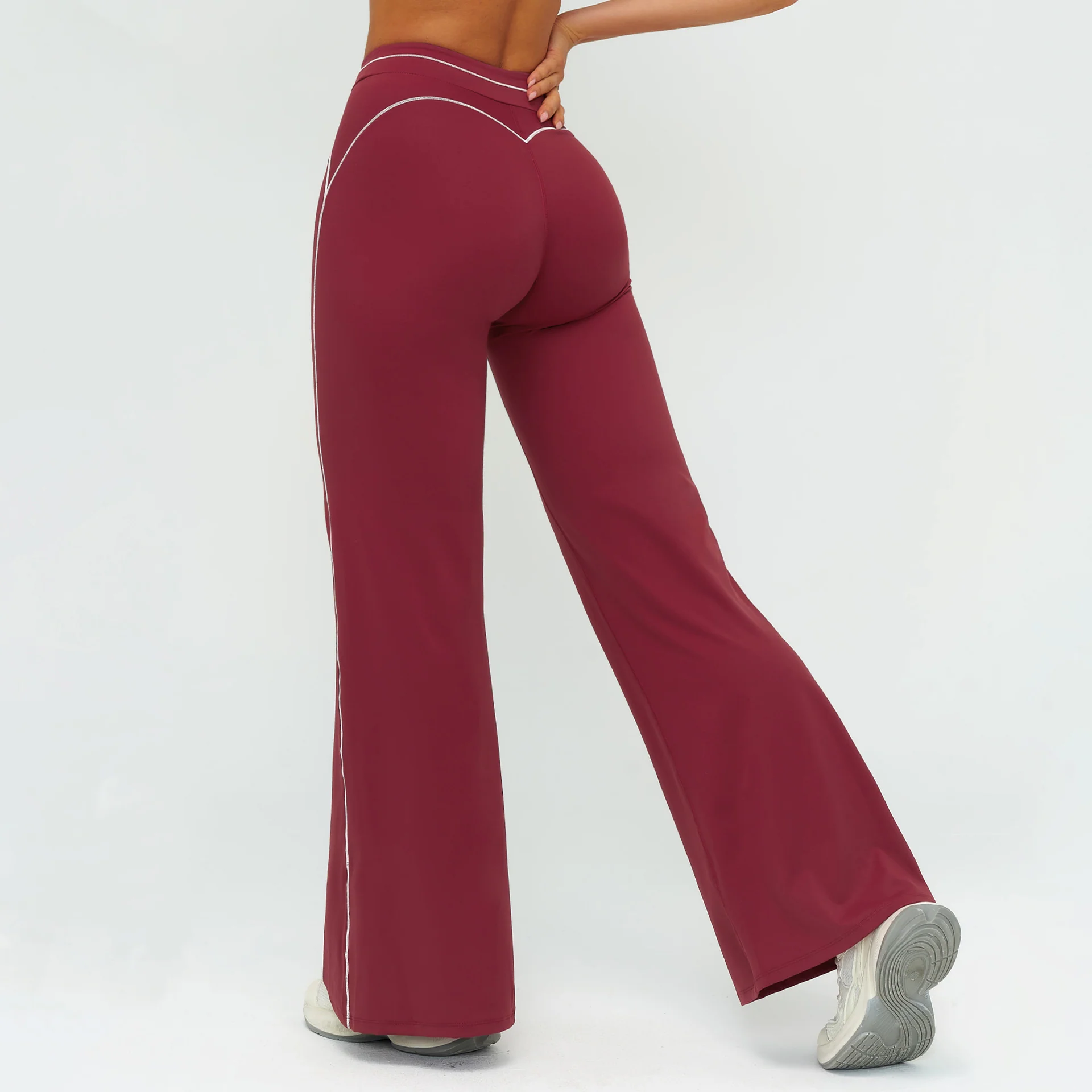 Contrast Color Wide Leg Pants Outdoor Sports Running Fitness ZC7028