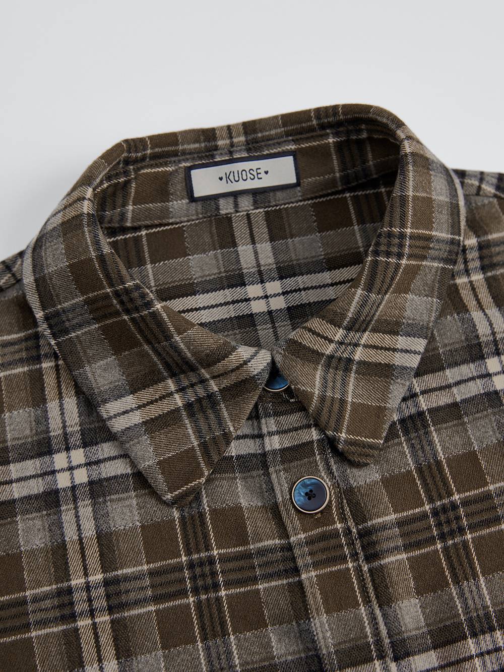 Brown Plaid Blouse