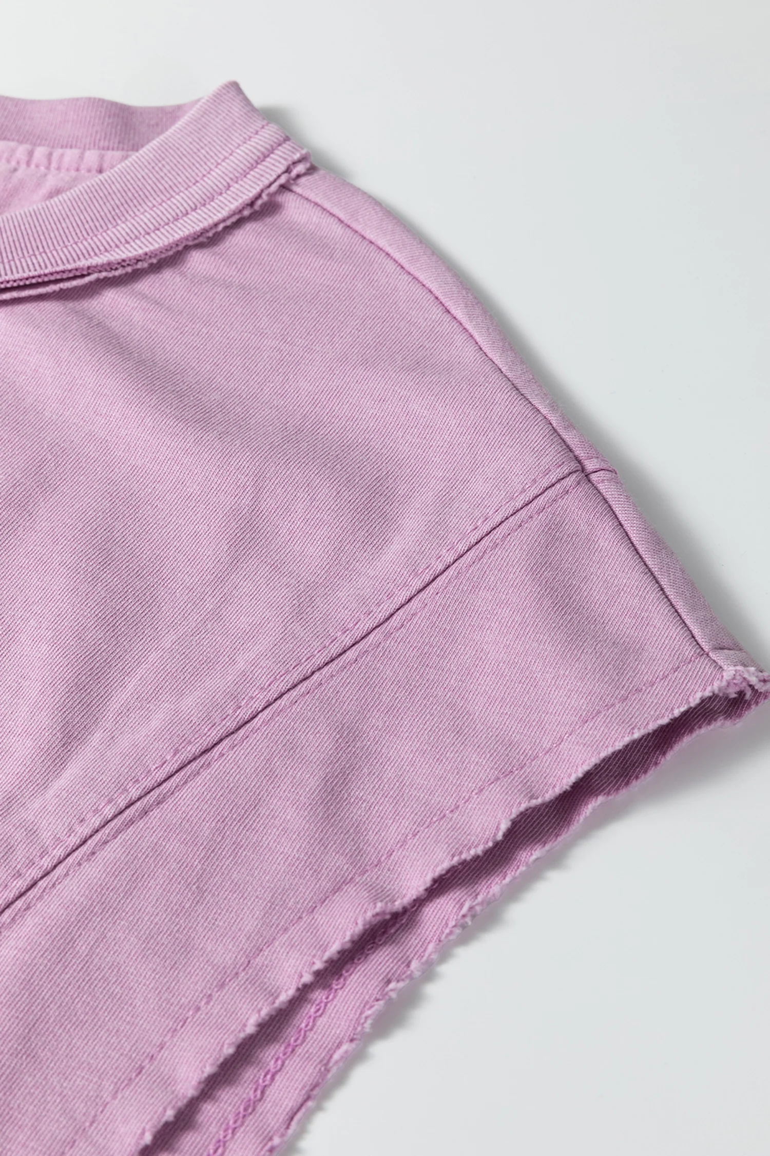 Casual Bright Pink Mineral Wash Boxy Fit Cotton Tank Top