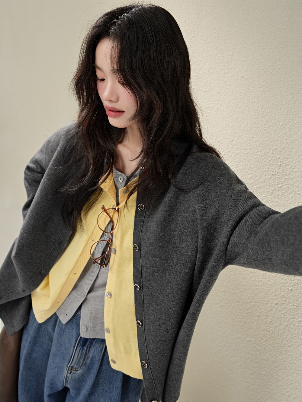 Fake Two-piece Cardigan