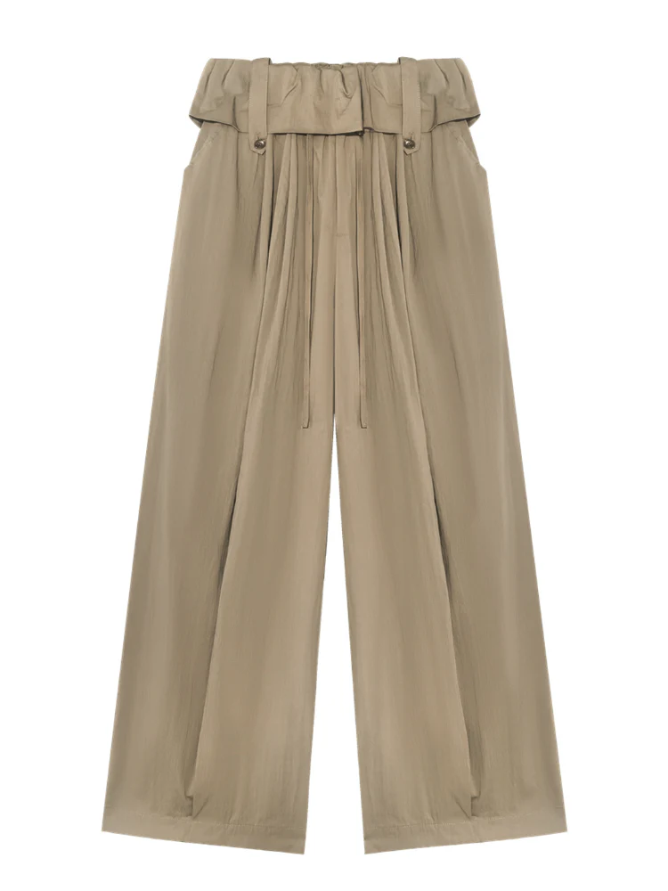 Ruffled Waist Casual Pants
