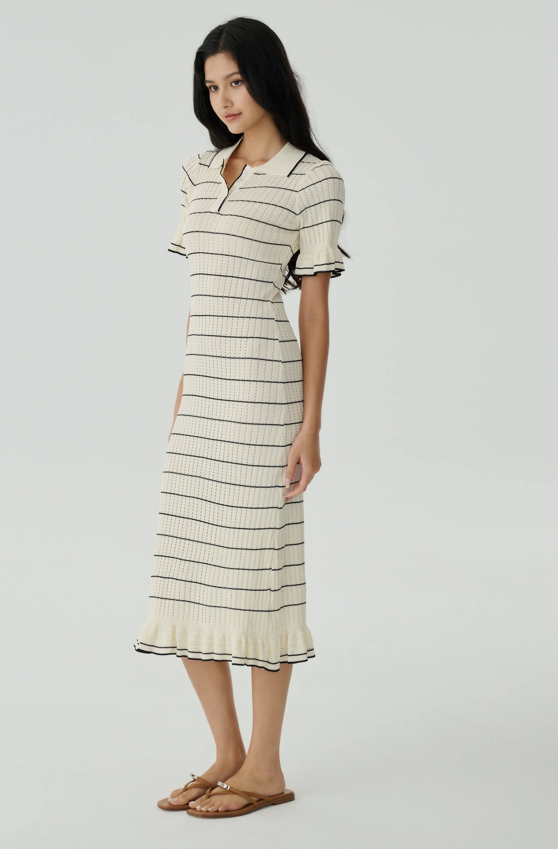 Raffles garden stripes knit dress