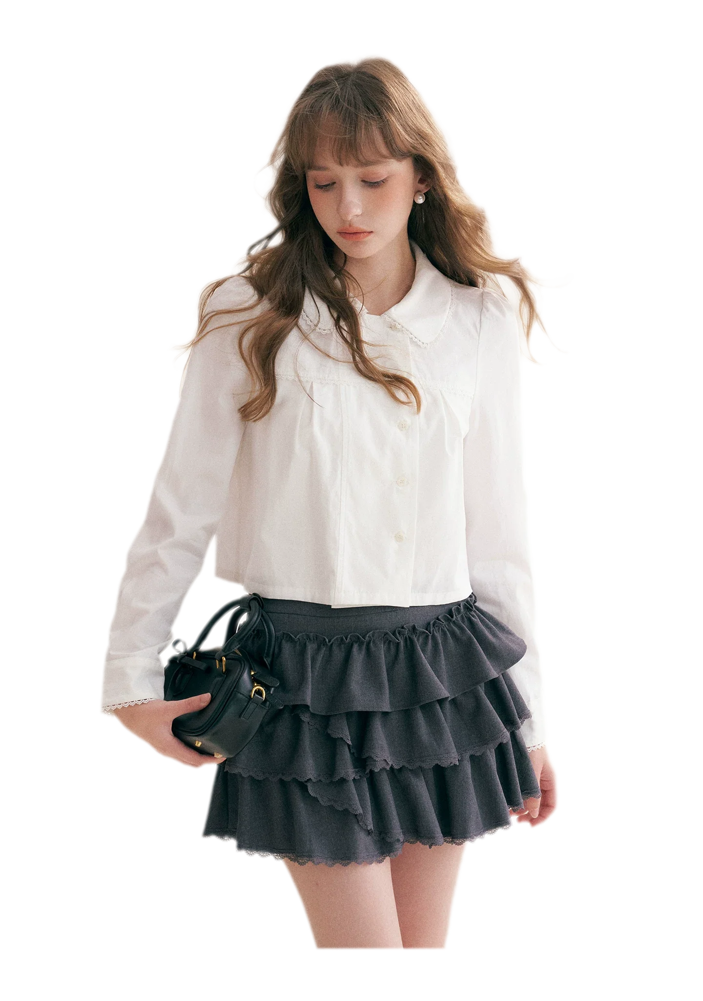 Layered Ruffle A-Line Skirt