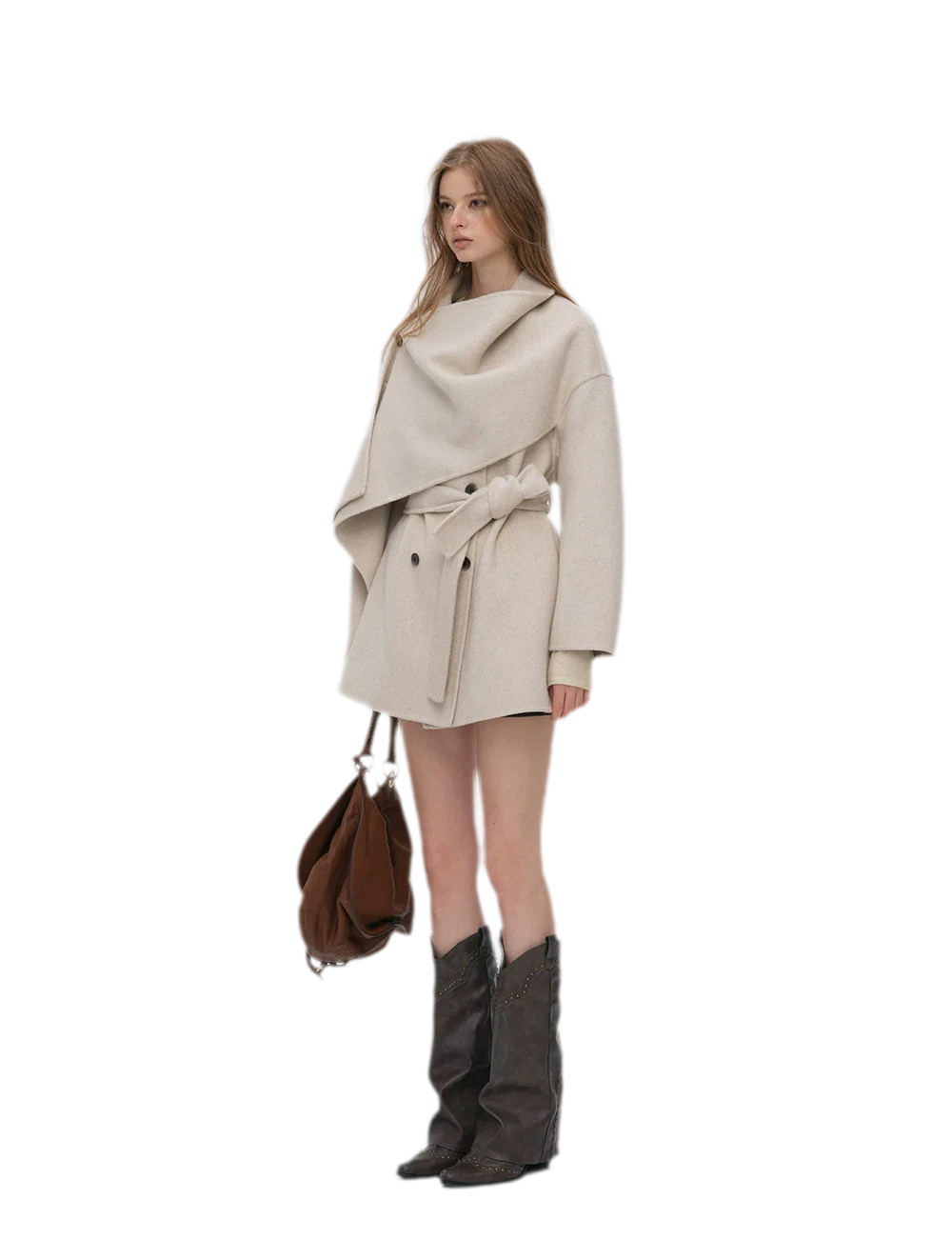Double-Faced Wool Cape Coat
