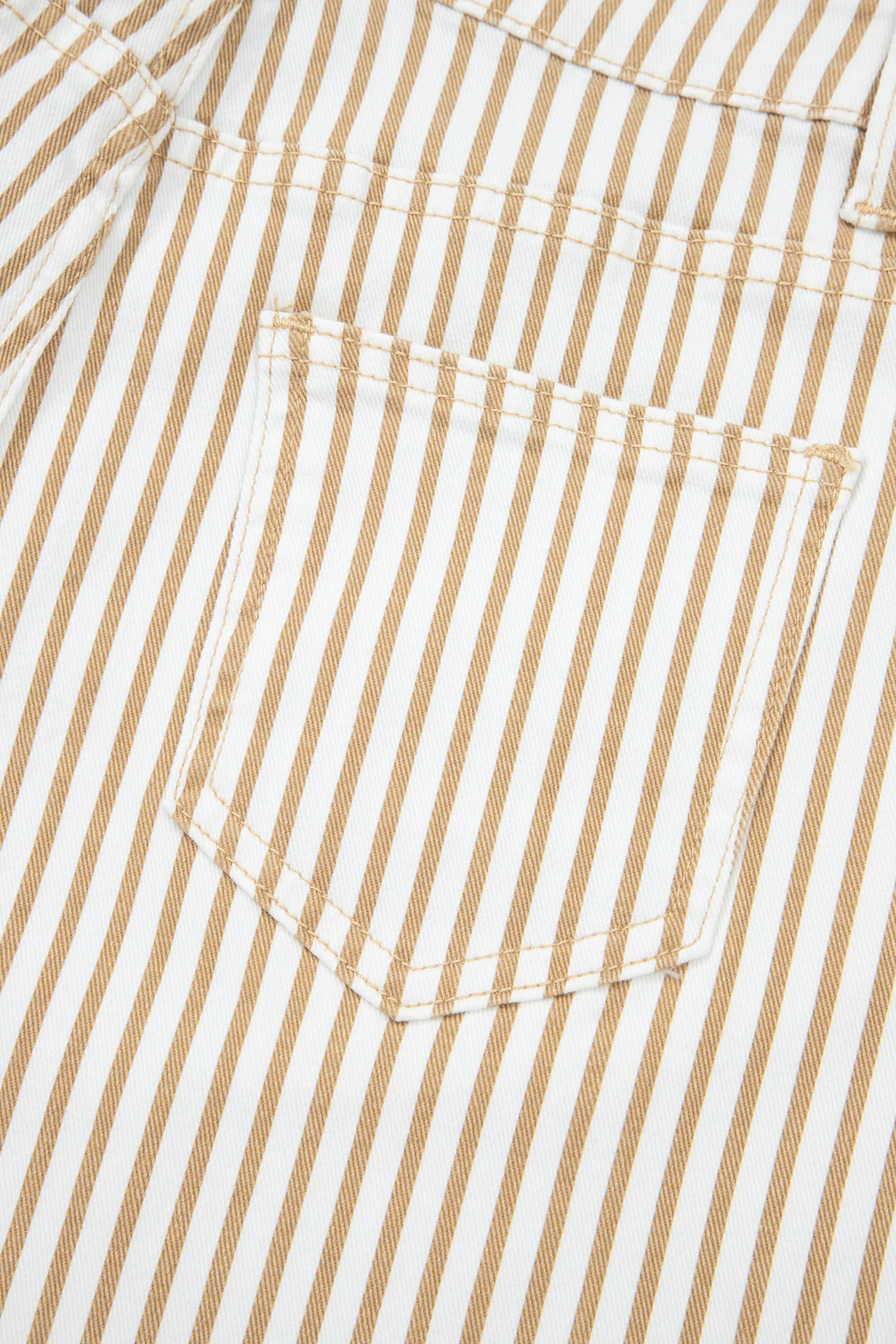 Khaki Stripe Casual Barrel Jeans