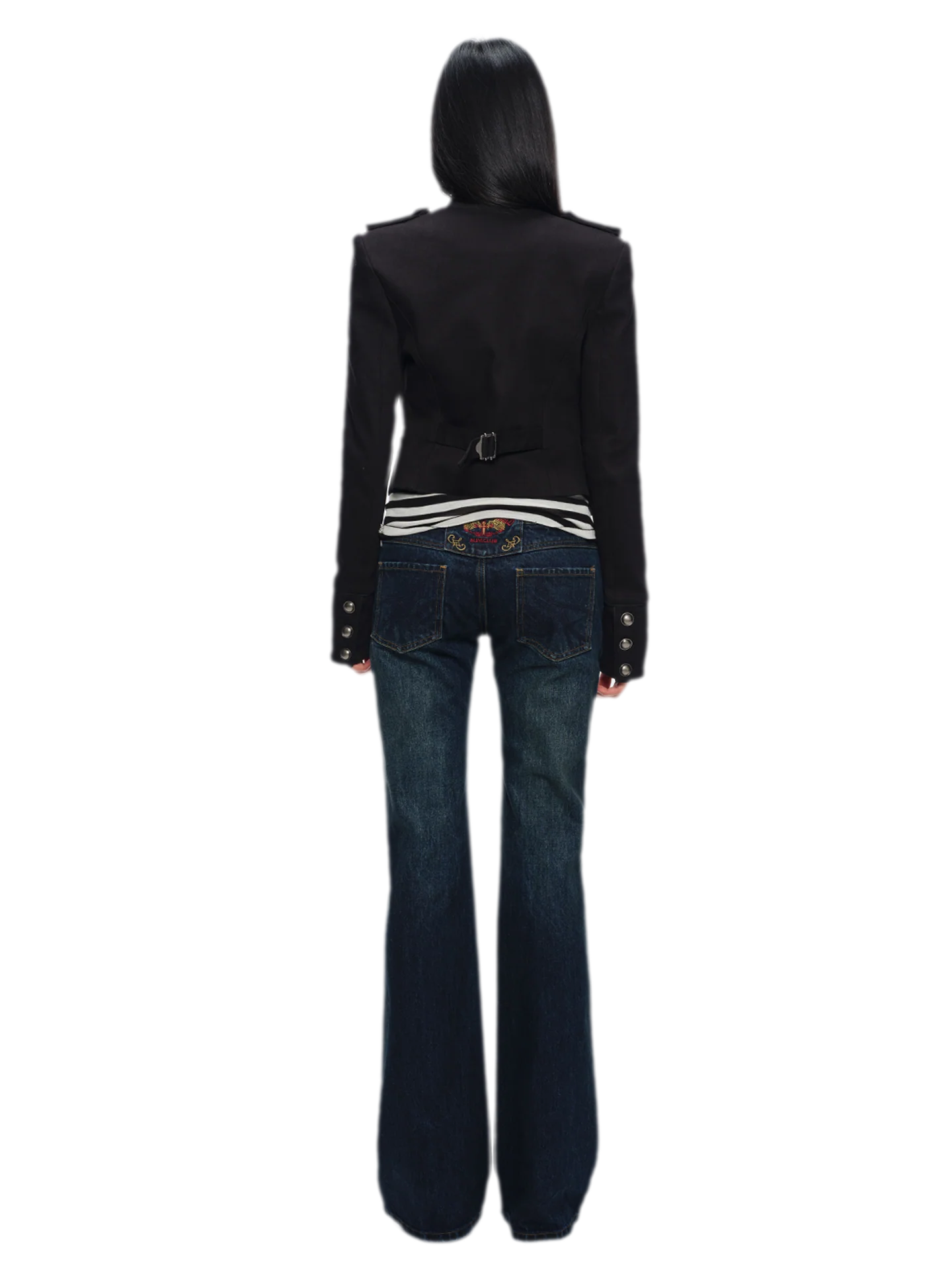 Coated Napoleon Fitted Cropped Jacket