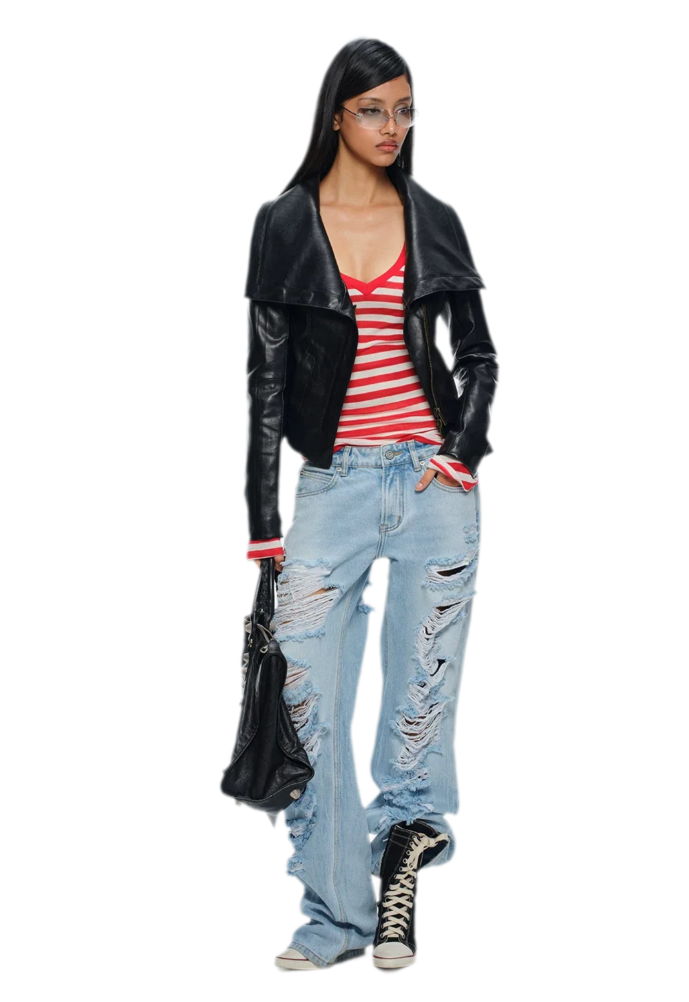 Magnetic Buckle Cropped Jacket