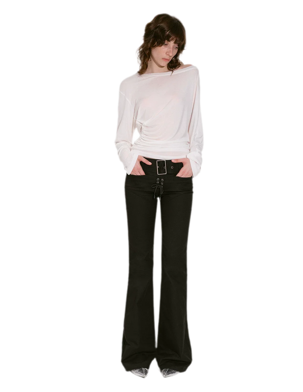 Lyocell Off-Shoulder Cropped Top