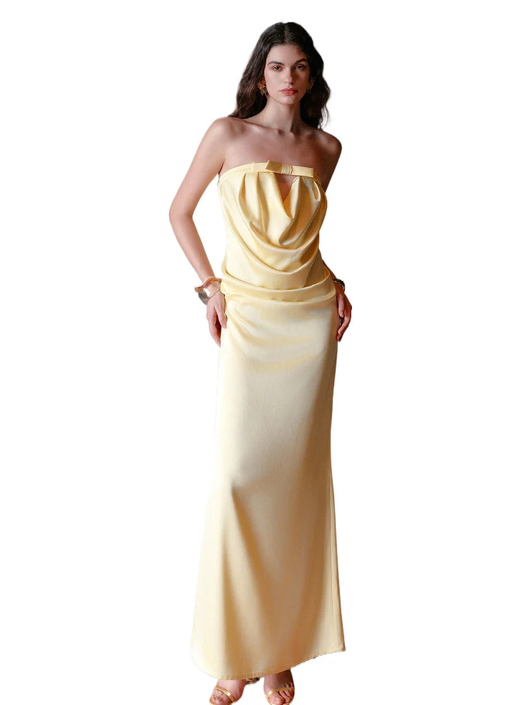 Halter Bowknot Cowl Neck Backless Dress