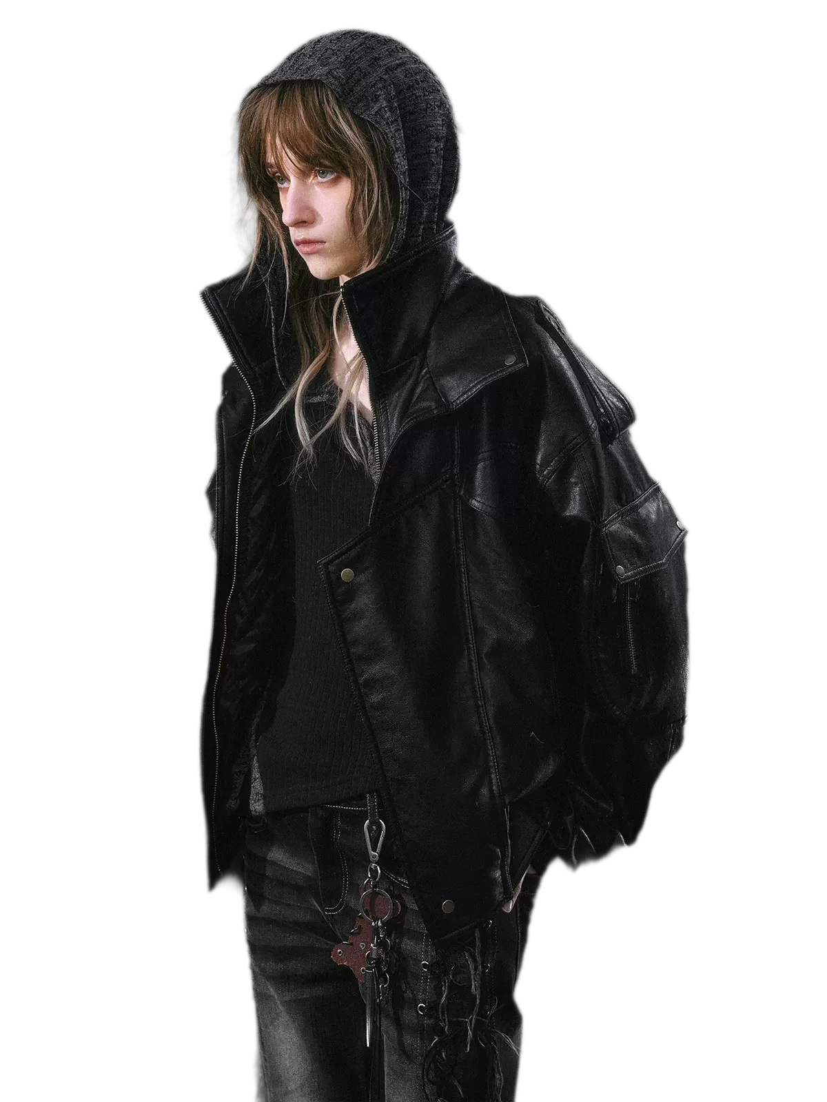 Detachable Fur Collar Flight Jacket