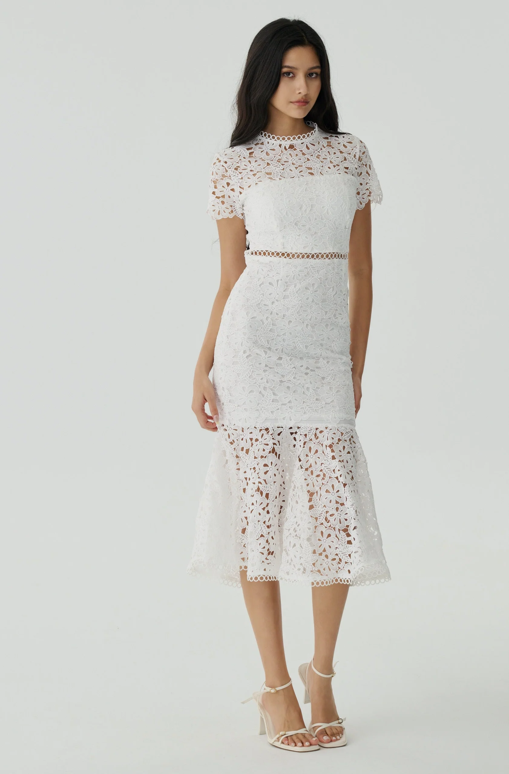 Dream land two ways lace dress in white