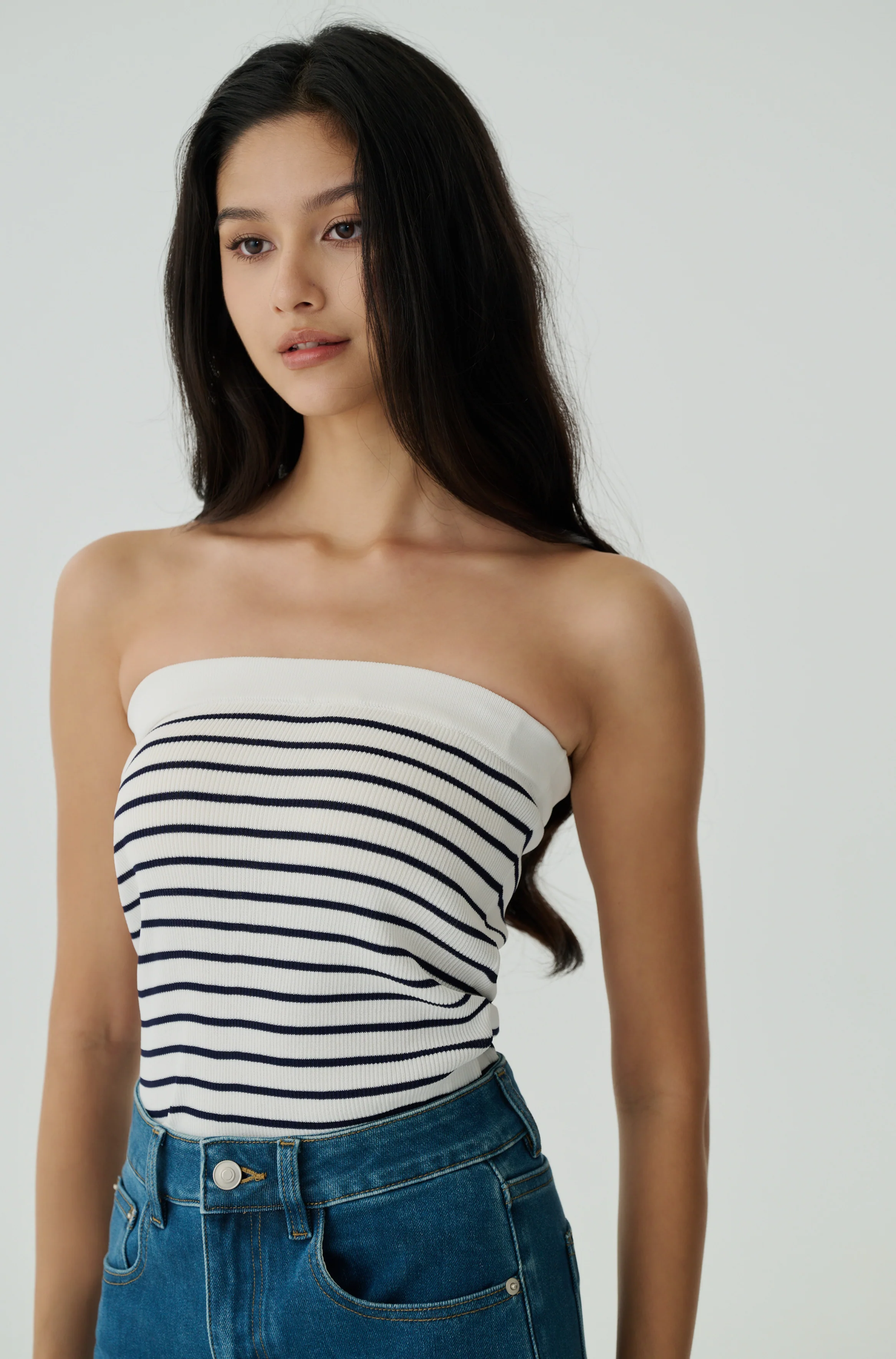 No limit stripes off shoulder top
