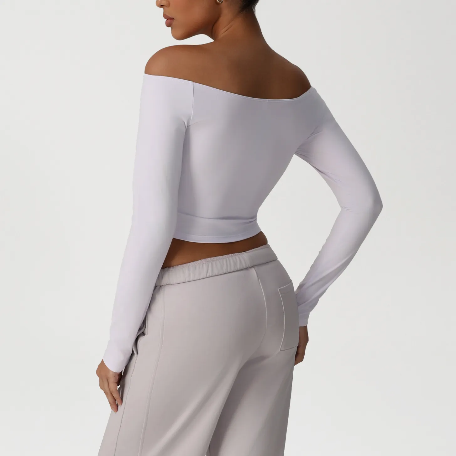 Yoga Long Sleeve Off-shoulder Top