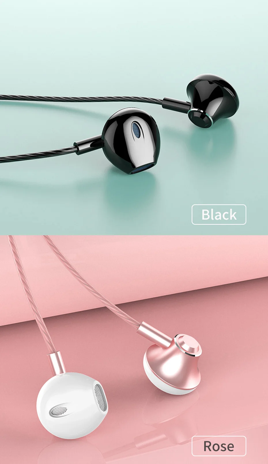 Music Hifi Earphones Wired Headset with Microphone