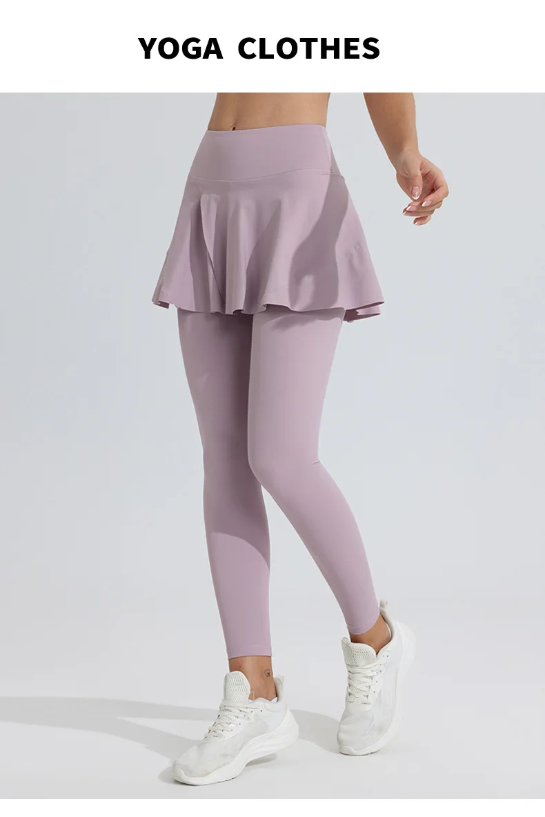 New Yoga Pants Women's High Waist Tennis Skirt Fitness Speed Drying Running Pocket Sports Skirt Tight Pants