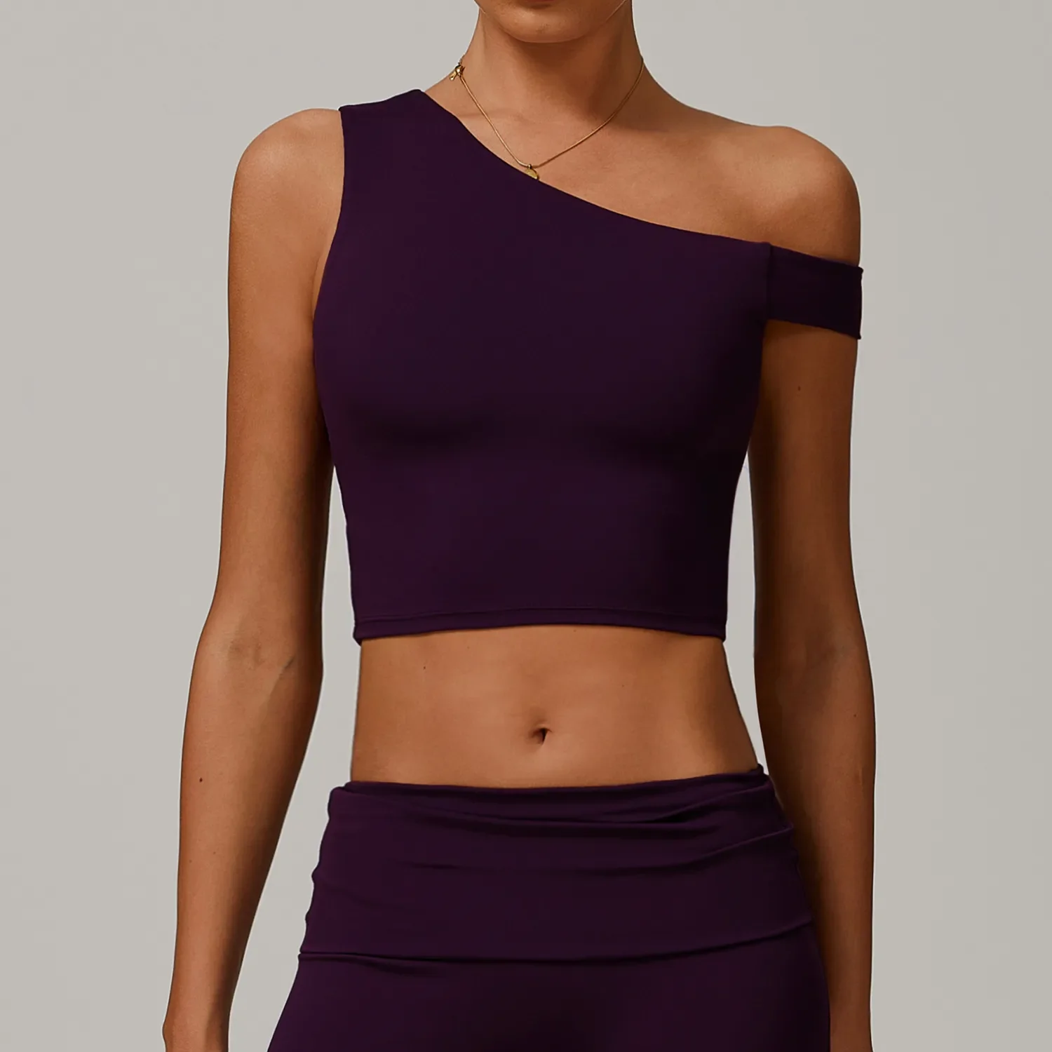 Recycled One Shoulder Crop Tank Top