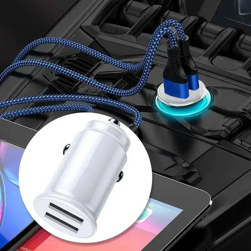 Dual USB Fast Car Charger 3.1A Compact Adapter