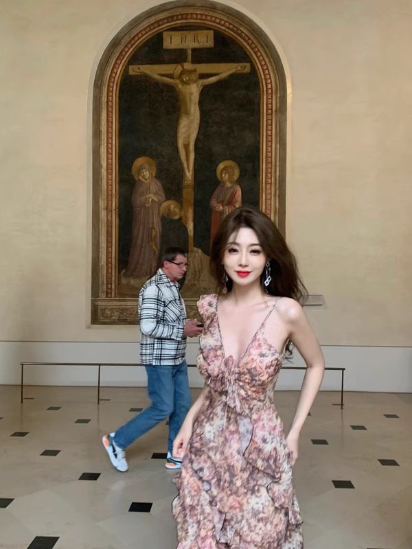 Sundress Floral Maxi Ruffle Sleeveless