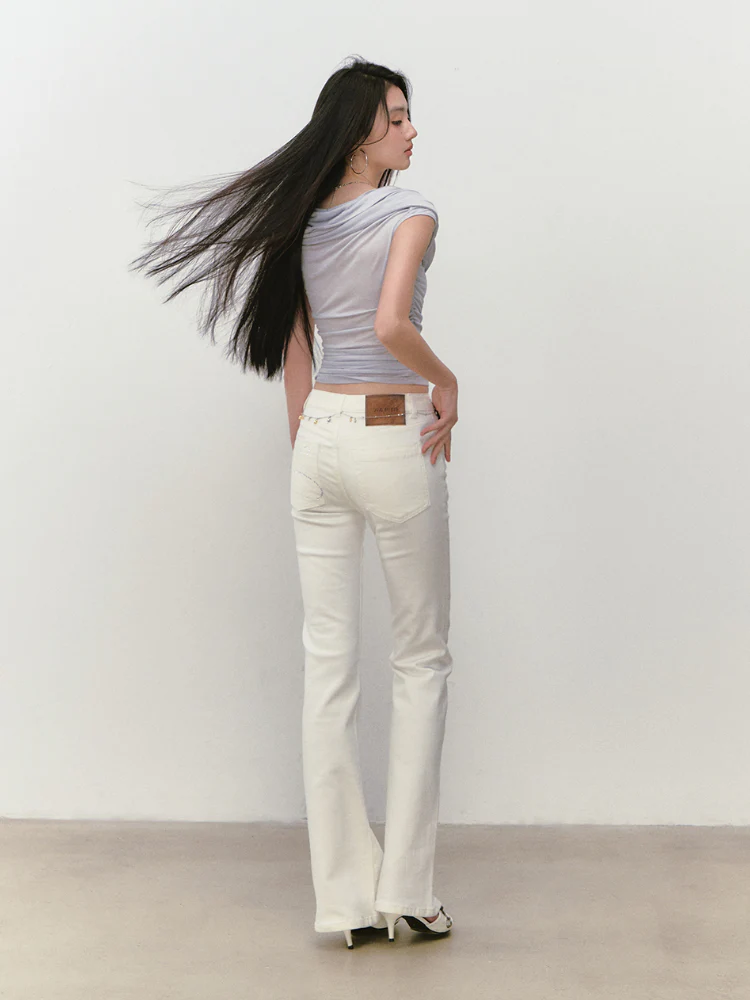 Rhinestone Off-the-Shoulder Pure-Desire Style T-shirt