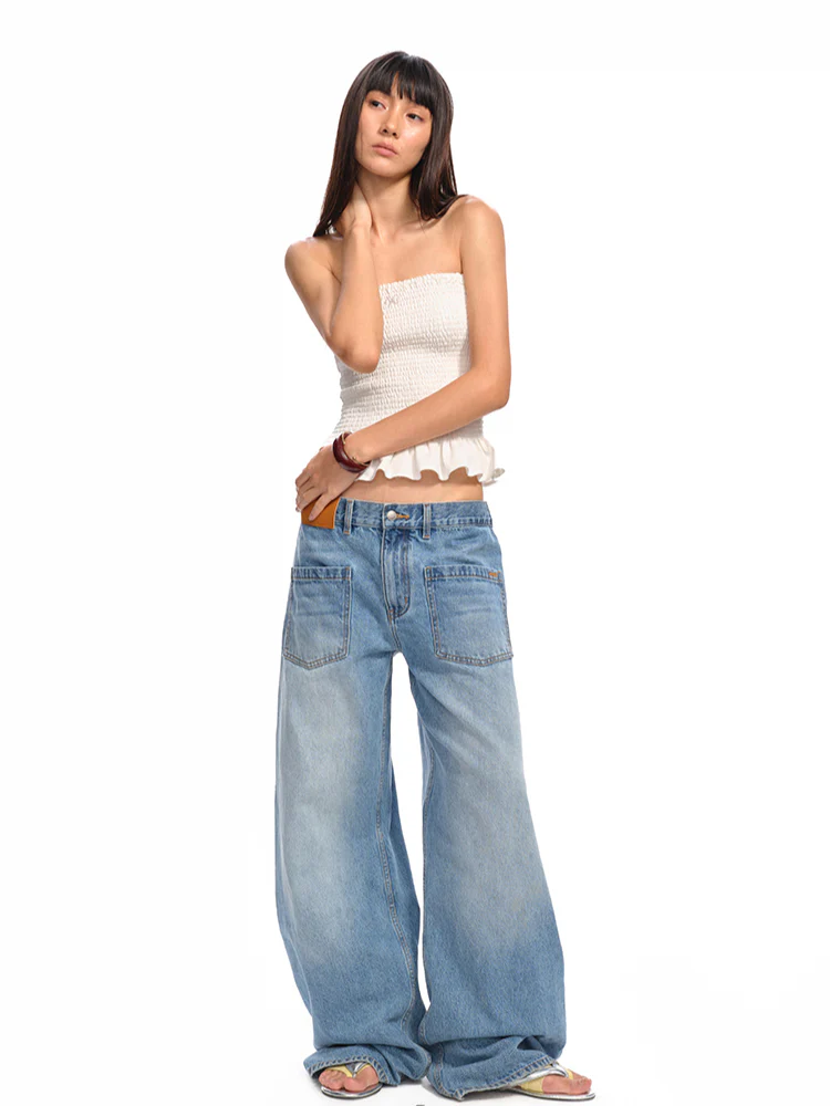 Ruffled Textured Strapless Vest