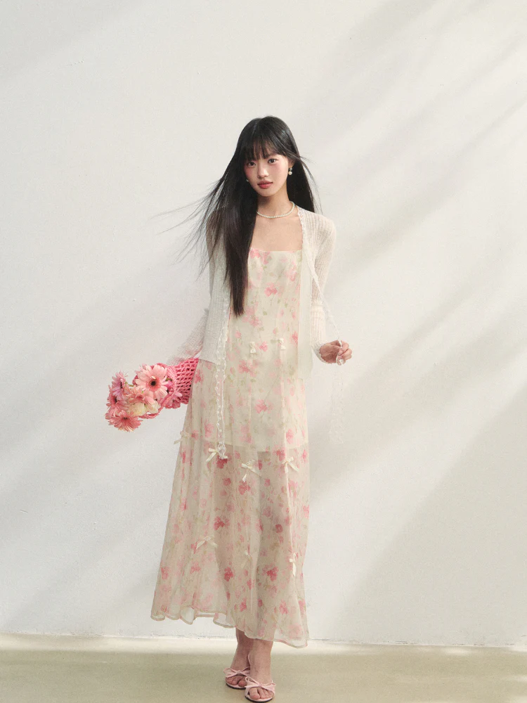 Lace Trim Knit Cover-Up