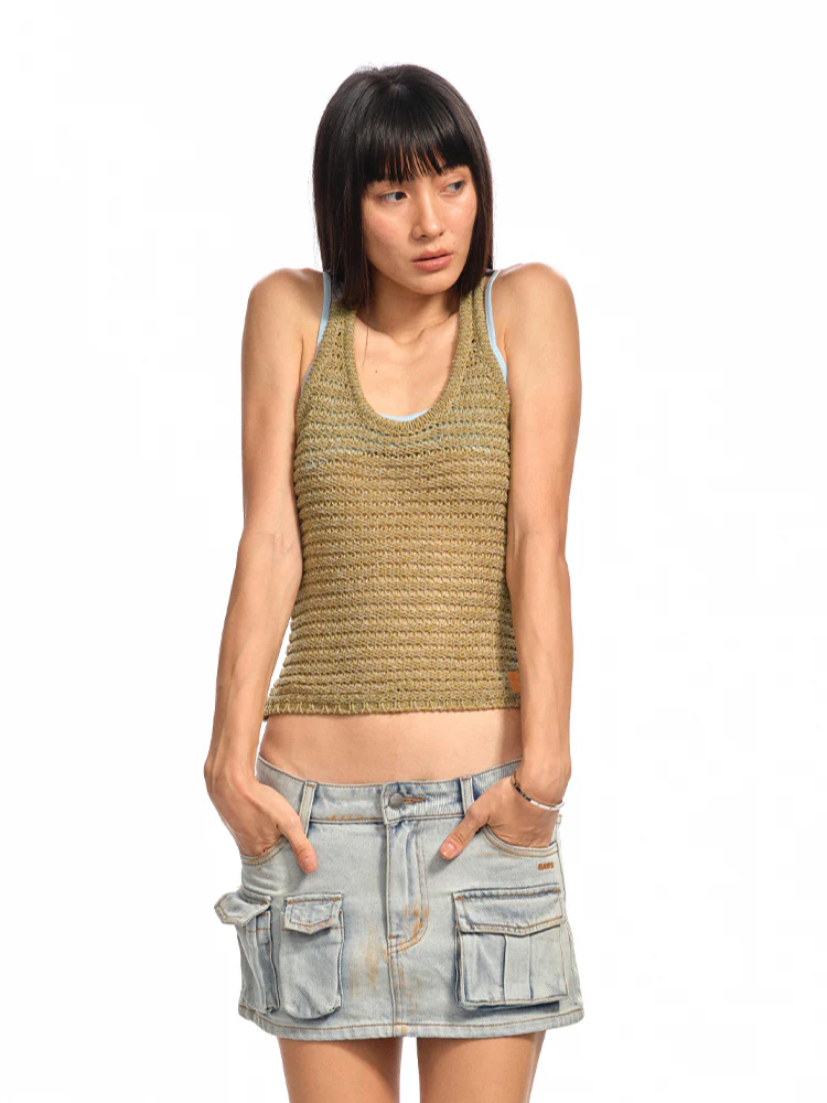 Knitted Hollow - Out Sling Vest