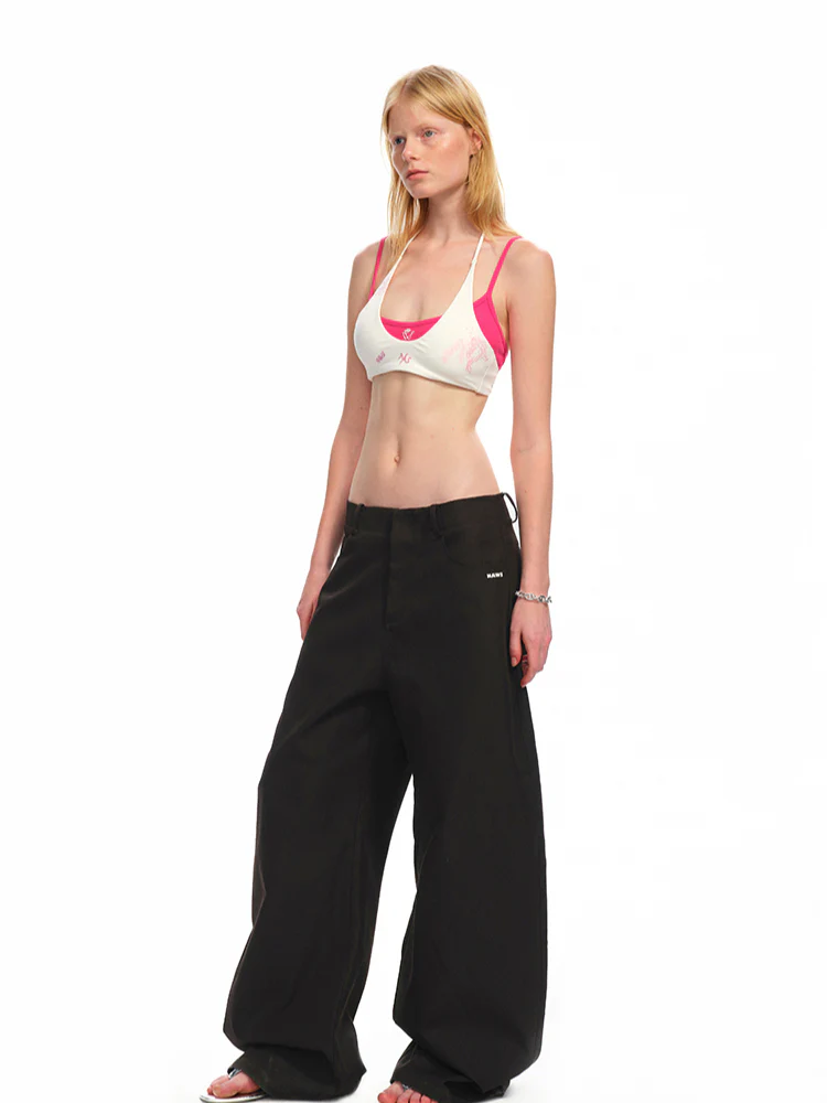 U-Neck Halter Tie-Dye Hand-Painted Print Vest